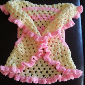 Sale! Toddler Vest - Toddler Sweater - Crochet Toddler Vest - Yellow and Pink Toddler Sweater - Toddler Clothing - Girls Clothing
