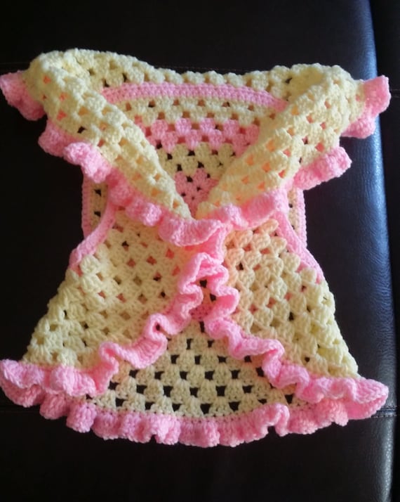 Sale! Toddler Vest - Toddler Sweater - Crochet Toddler Vest - Yellow and Pink Toddler Sweater - Toddler Clothing - Girls Clothing