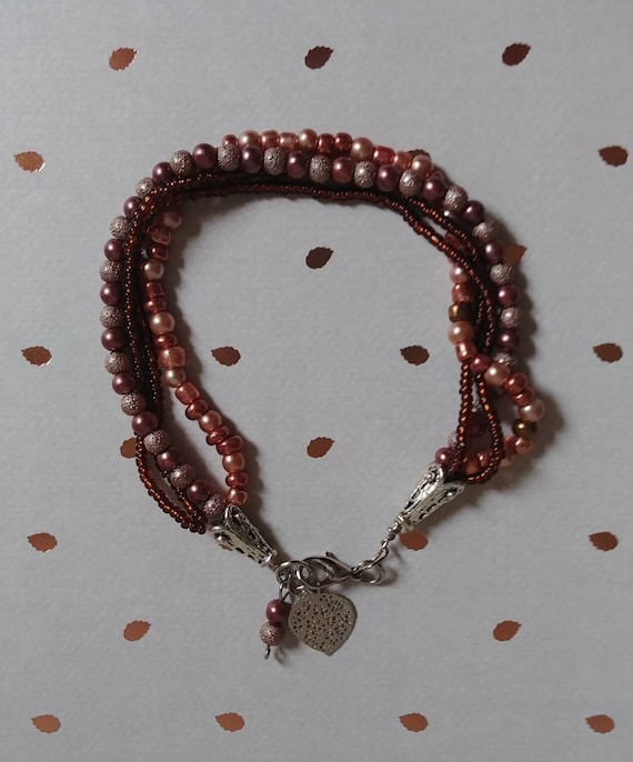 Copper Beaded Multistrand Bracelet