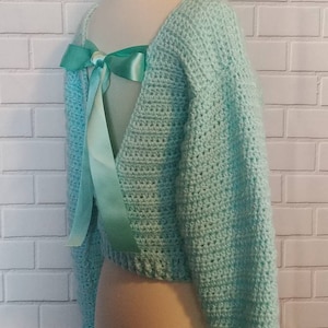 V Back Crop Sweater Crochet Pattern Digital Download