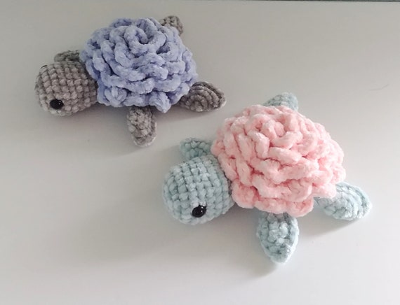 Velvet Rose Sea Turtle Crochet Plushie