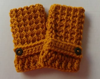 Women's Gold Fingerless Gloves
