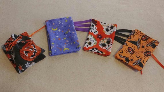 Fabric Halloween Treat Bags Set of 8.