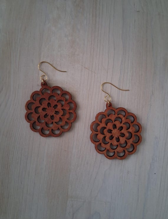 Wood Cutout Earrings