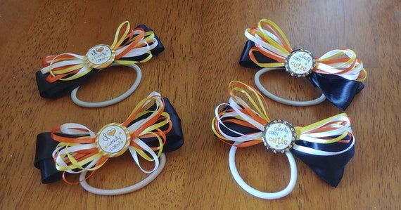 Candy Corn Hair Elastics Set of 2