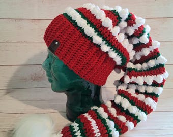 Christmas Stocking Hat, Adult Christmas Hat, Santa Hat