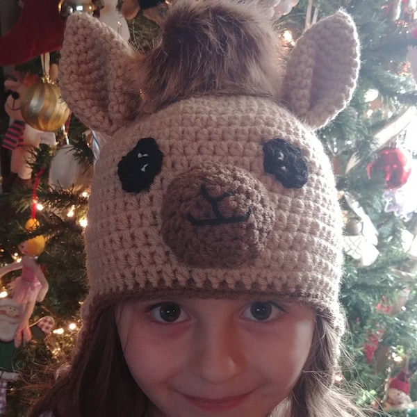 Little Llama Earflap Hat. All sizes.