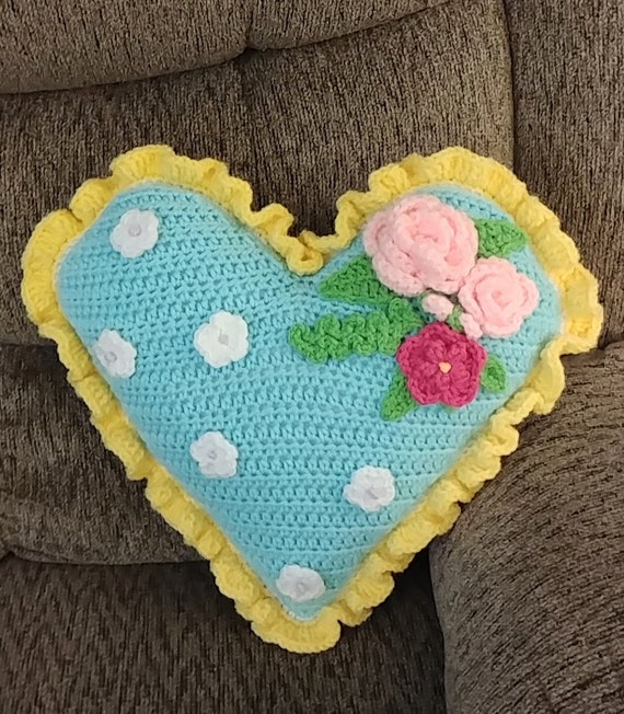 Heart Shaped Floral Pillow