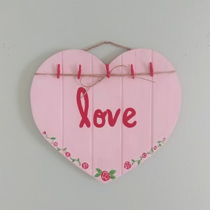 Decoração de parede em formato de coração, porta-cartão com foto de amor