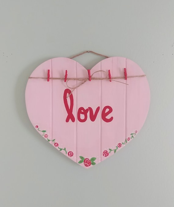 Heart Shaped Wall Decor Love Photo Card Holder