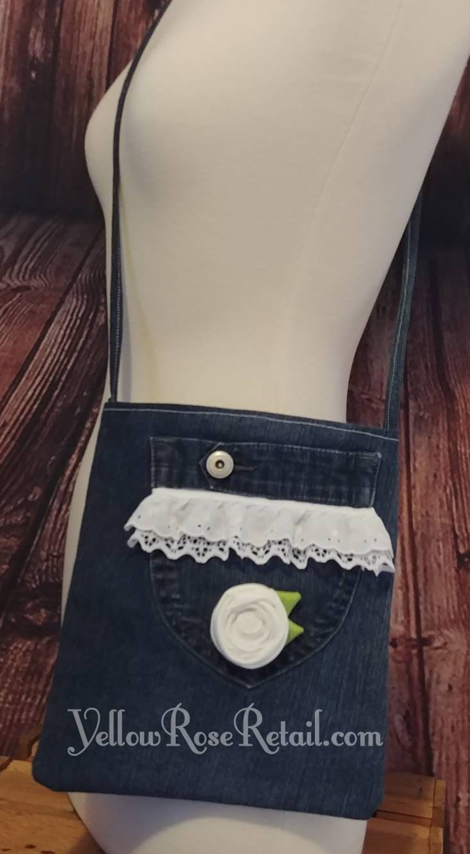 Upcycled Denim Crossbody Bag Etsy