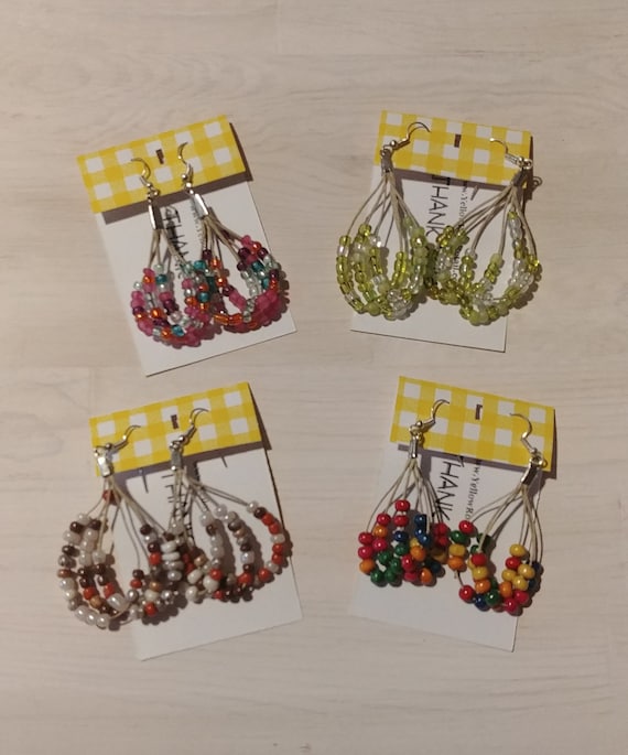 Multi-strand Beaded Earrings