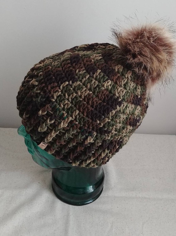 Camo Hat with Pom