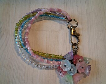 Flower Garden Beaded Multistrand Bracelet