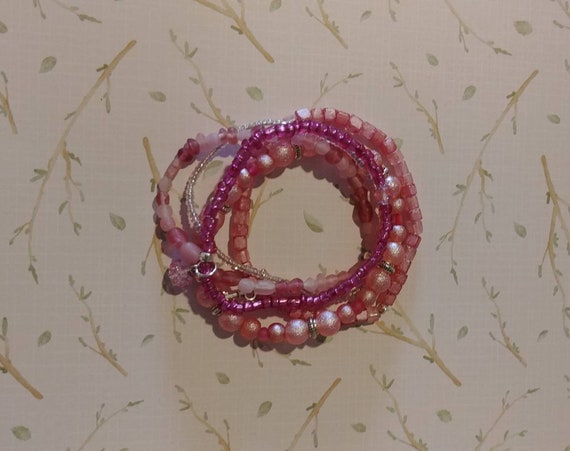 Set of 5 Pink Bracelets