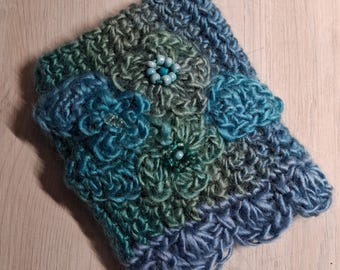 Crochet Cuff in Blues