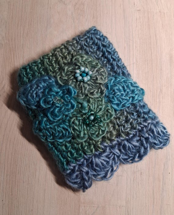 Crochet Cuff in Blues
