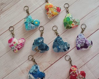 Quilted Butterfly Keychain Bag Charm Purse Charm