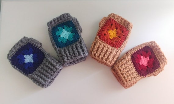 Granny Square Fingerless Gloves