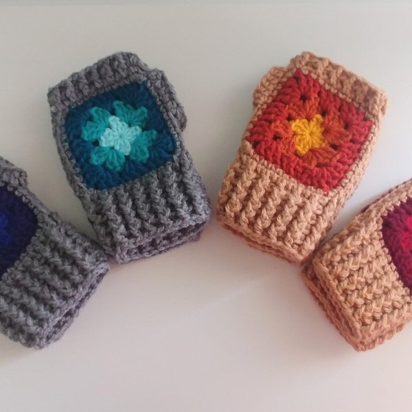 Granny Square Fingerless Gloves