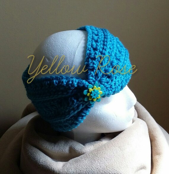 Sale! Women's Blue Crochet Headband.