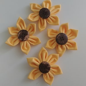 Fabric Flowers Sunflowers Set of 4