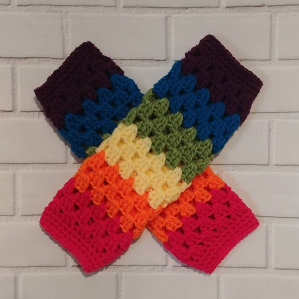 Jambières arc-en-ciel au crochet, téléchargement numérique