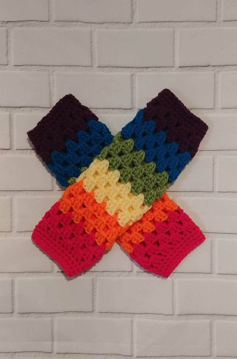 Rainbow Leg Warmers Crochet Pattern Digital Download zdjęcie 1
