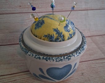 Vintage Pin Cushion Crock