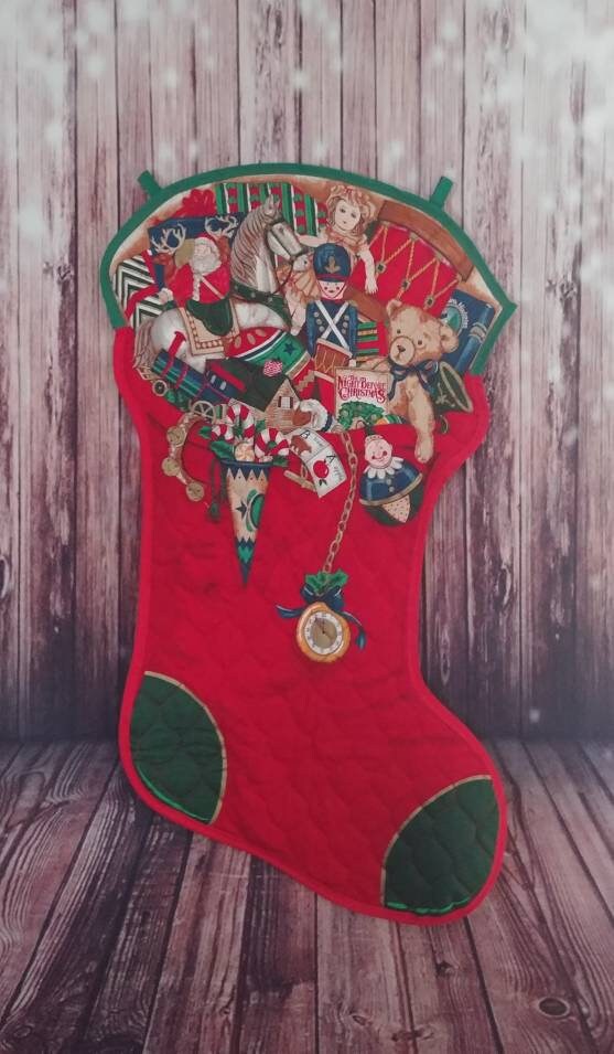 Sale Quilted Christmas Stocking Wall Decor Christmas Wall