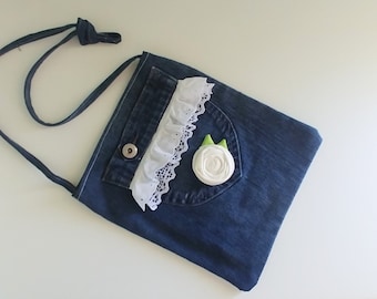 Upcycled Denim Crossbody Bag