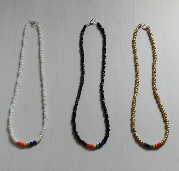 Pride Seed Bead Necklaces, 3 to choose from