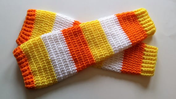 Candy Corn Legwarmers - All Sizes Available.