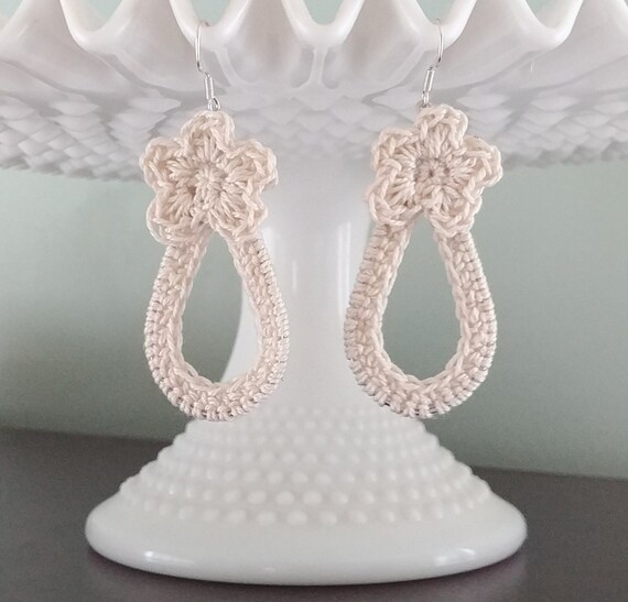 Ivory Crochet Earrings