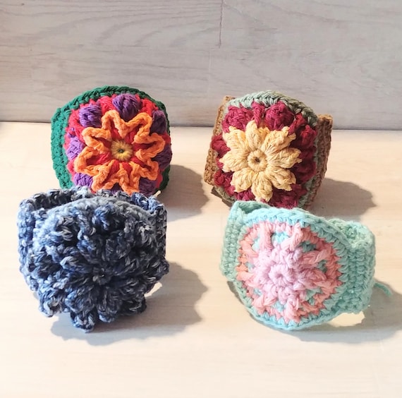 Crochet Mandala Cuff Bracelet