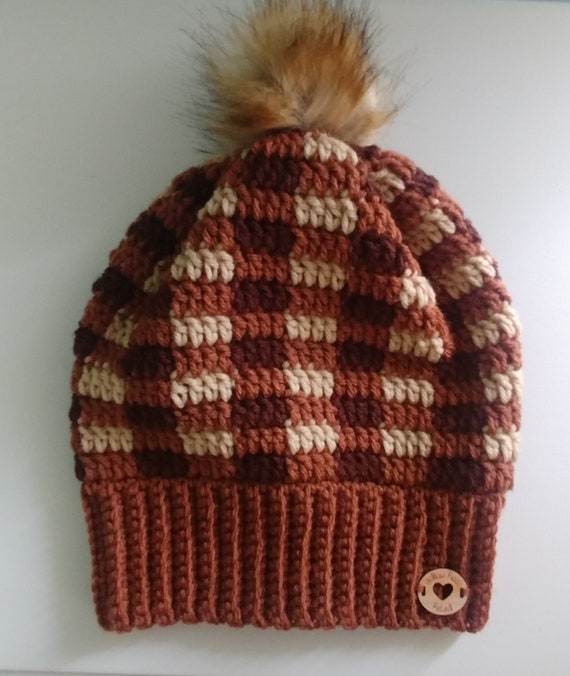 Brown Plaid Hat