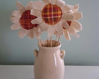 Fabric Flowers Set of Six