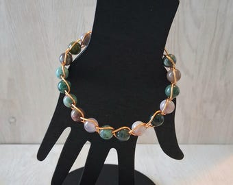 Copper Wire and Beads Bracelet