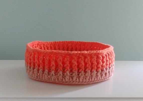 Crochet Ribbed Basket