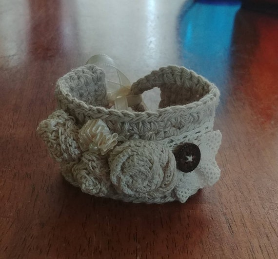 Ivory Crochet Bracelet