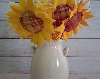 Fabric Sunflowers Set of Six