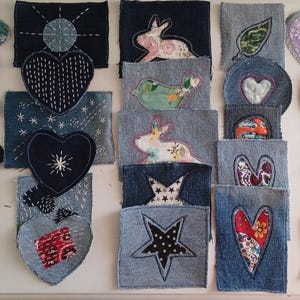 Recycled Denim Patches Denim Appliques Craft Patches