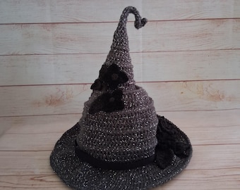 Gray Metallic Witch Hat. Witch Cosplay Hat. Photo Prop. Witch Costume.
