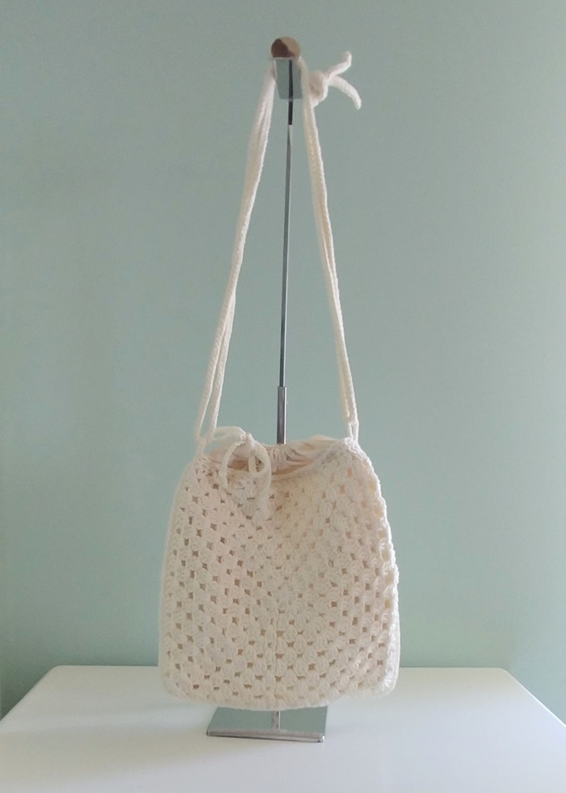 Ivory Granny Square Bag image 4