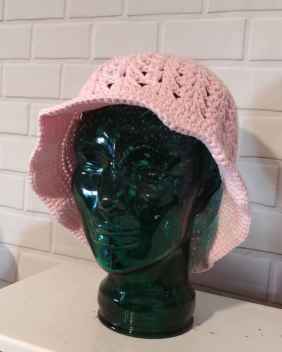 Pink Cotton Sun Hat XL Adult Size