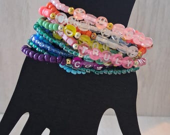 Little Girls Colorful Inspiration Bracelets Set of 12