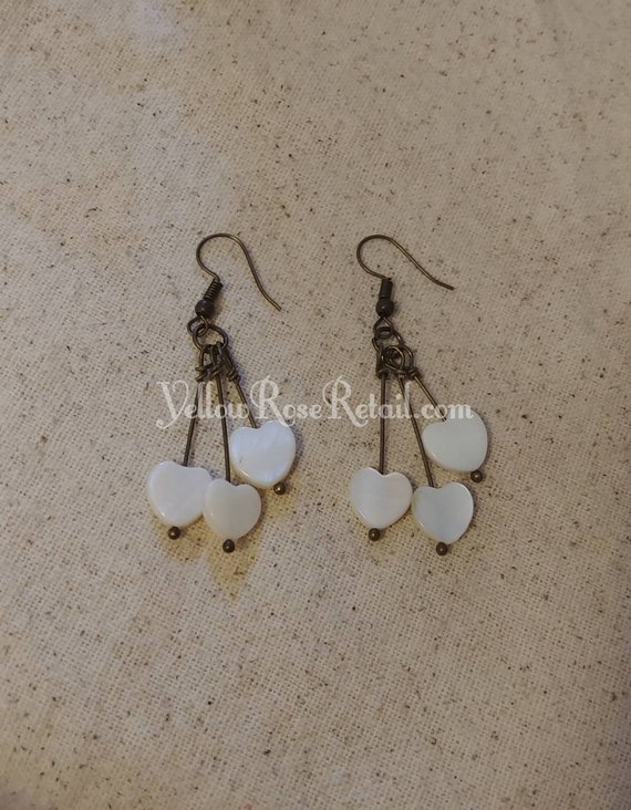 White Hearts Earrings