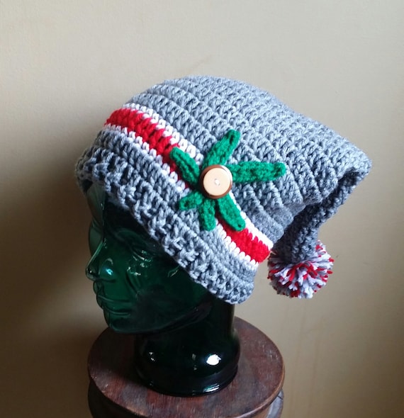 Crochet Ohio State Buckeye Stocking Hat. All Sizes. Free shipping.