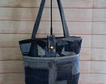Scrappy Denim Tote Bag