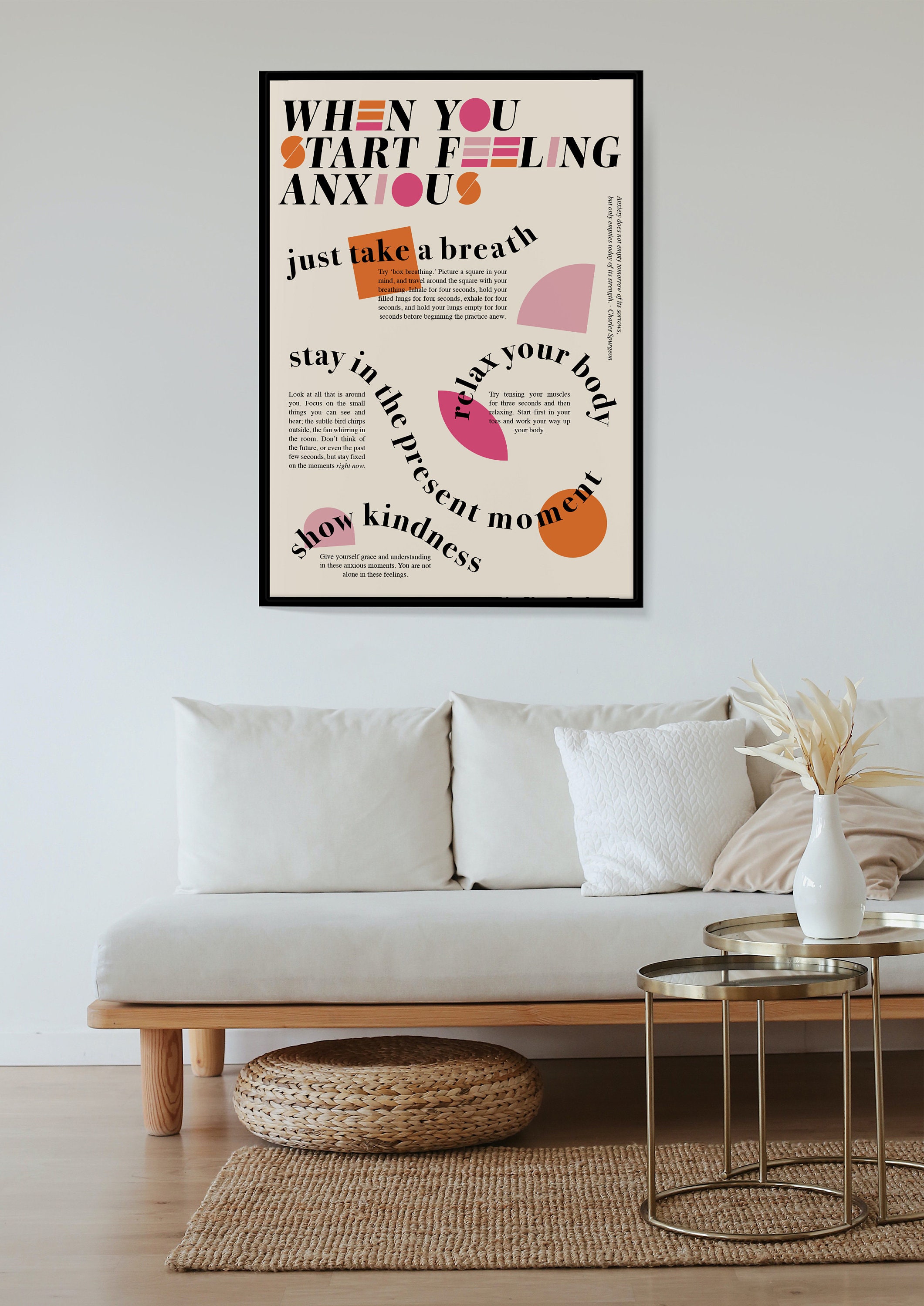 Anxiety Art Print, Wall Art, Mental Health Print, Modern Design ...